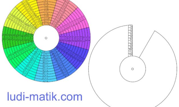 La roue des multiplications de 1 à 12 pour réviser les tables en s’amusant